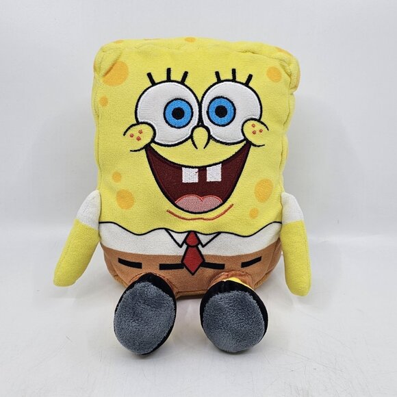 Nickelodeon Spongebob Squarepants Sitting Plush Stuffed Toy Doll Yellow 7 in - Picture 1 of 9